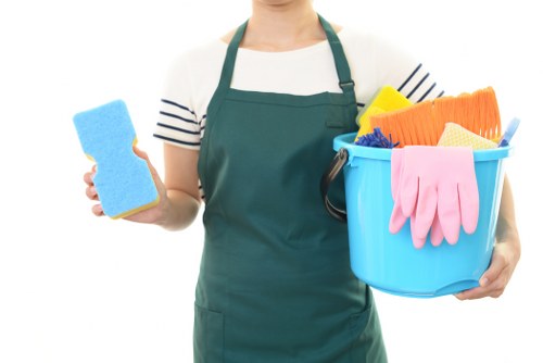 Carpet cleaning technician preparing safe equipment at a Walworth property